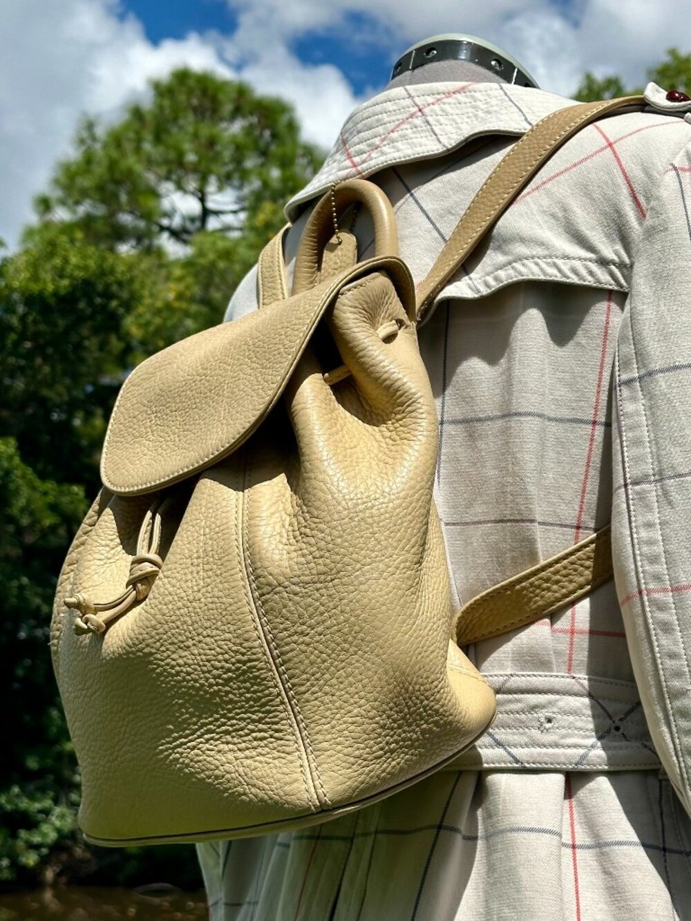 Coach Vintage Sonoma Small Backpack Natural Grain Pebbled Leather 96 Maize 4911 - Picture 4 of 16